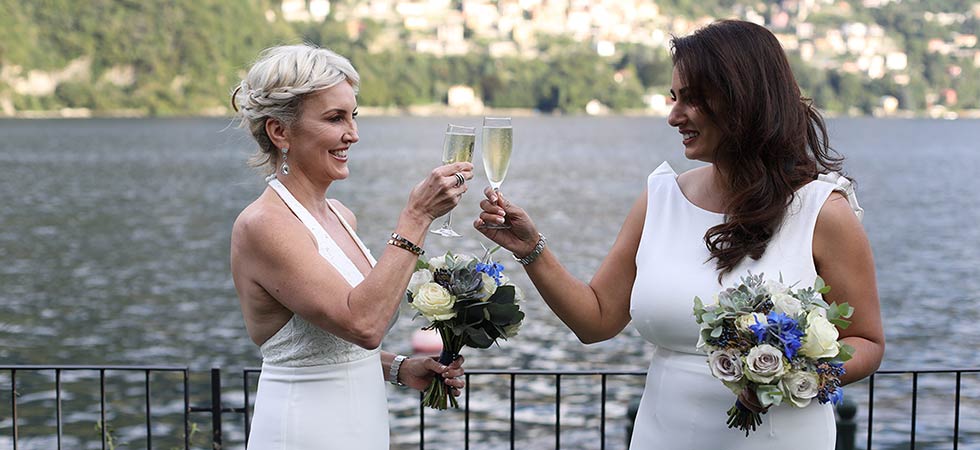 same sex wedding on Lake Como